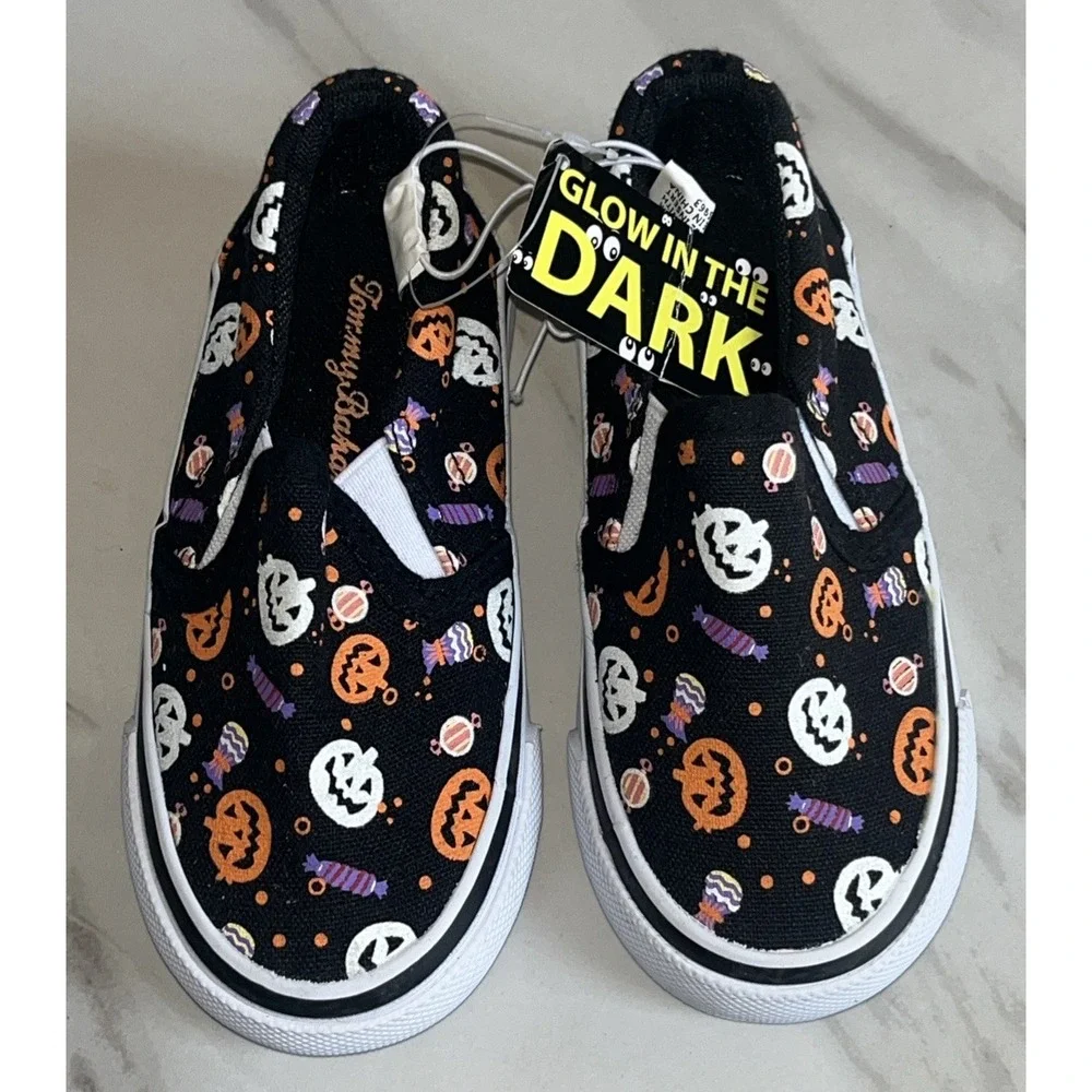 Tommy Bahama Toddler 8 Slip-On‎ Shoes Pumpkins Halloween Glow in the Dark Canvas